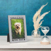 世界素朴の犬最高のの母の手がペットの写真を印刷 フォトプラーク (側面)