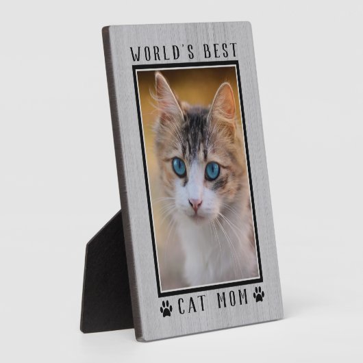世界素朴の猫モマ最高のーポーがペットの写真をプリント フォトプラーク (側面)