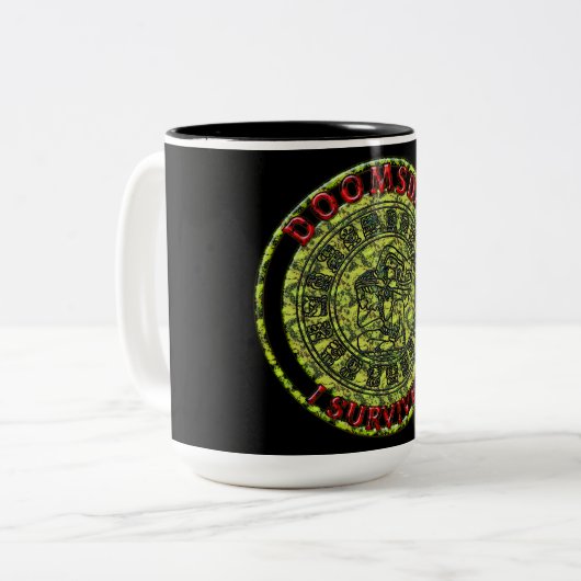 世界終末-私は|のマヤの預言を生き延びました ツートーンマグカップ (正面左)