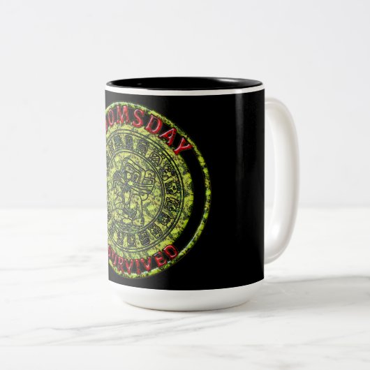 世界終末-私は|のマヤの預言を生き延びました ツートーンマグカップ (正面右)