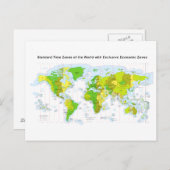 世界経済地区の標準的なタイムゾーン ポストカード (正面/裏面)