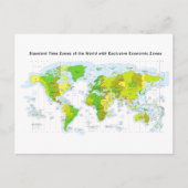 世界経済地区の標準的なタイムゾーン ポストカード (正面)