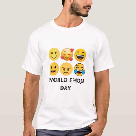 世界絵文字の日 記念ポスター Tシャツ (正面)