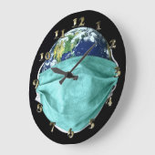 世界緊急コロナウイルス ラージ壁時計 (傾斜)