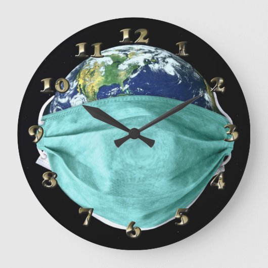 世界緊急コロナウイルス ラージ壁時計 (正面)