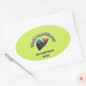 世界肝炎の日。肝炎と戦う。 楕円形シール (封筒)