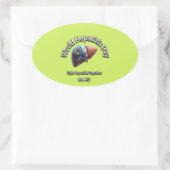 世界肝炎の日。肝炎と戦う。 楕円形シール (バッグ)