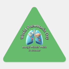 世界肺炎の日。肺は最も重要である。 三角形シール