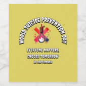 世界自殺防止デー。誰でも大事だ。 ワインラベル (シングルラベル)