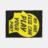 世界自殺防止認識度デイイエロー1 フリースブランケット (正面(横))