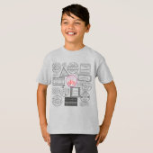 世界自転車、レトロ切手 Tシャツ (正面フル)