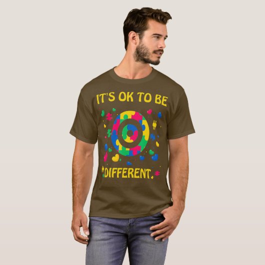 世界自閉症の月4月2021ダーツキッドママパパ Tシャツ (正面フル)