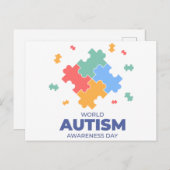 世界自閉症啓発デー シーズンポストカード (正面/裏面)