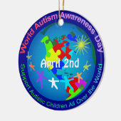 世界自閉症啓発デー セラミックオーナメント (左)