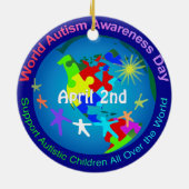 世界自閉症啓発デー セラミックオーナメント (裏面)