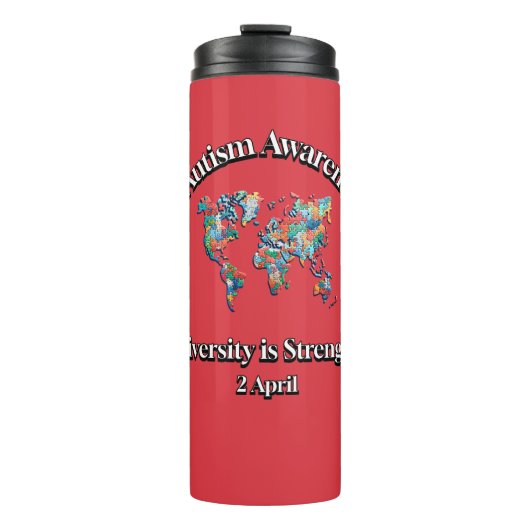 世界自閉症啓発デー。ダイバーシティは強さ タンブラー (正面)