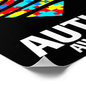 世界自閉症意識パズルピースハート自閉症 ポスター (角)