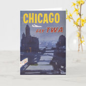 世界航空便の旅行ポスター カード (黄色い花)