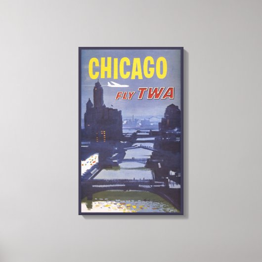 世界航空便の旅行ポスター キャンバスプリント (正面)