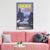 世界航空便の旅行ポスター キャンバスプリント (インサイチュ (リビング))