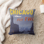 世界航空便の旅行ポスター クッション (ブランケット)