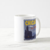 世界航空便の旅行ポスター コーヒーマグカップ (正面右)