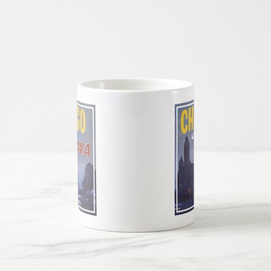 世界航空便の旅行ポスター コーヒーマグカップ (中央)