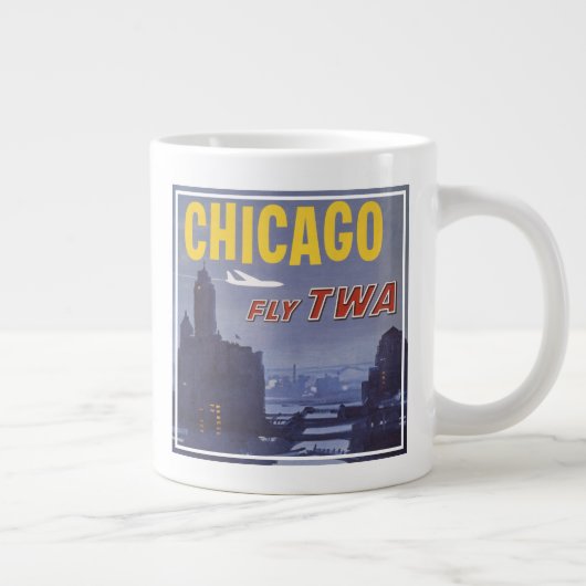 世界航空便の旅行ポスター ジャンボコーヒーマグカップ (右)