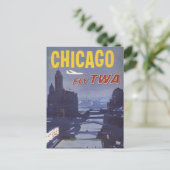 世界航空便の旅行ポスター ポストカード (スタンド正面)