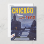 世界航空便の旅行ポスター ポストカード (正面/裏面)