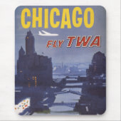 世界航空便の旅行ポスター マウスパッド (正面)