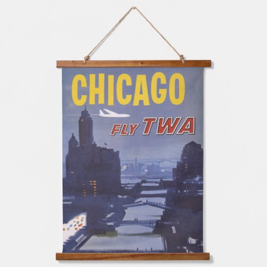 世界航空便の旅行ポスター 吊り下げ型タペストリー (正面)