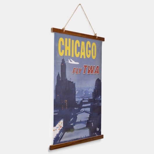 世界航空便の旅行ポスター 吊り下げ型タペストリー (傾斜あり)