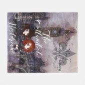 世界親愛ラブヒストリポッドキャストフリースブランケット フリースブランケット (正面(横))