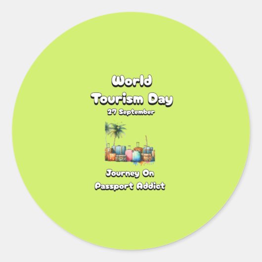 世界観光デー。パスポート中毒者の旅 ラウンドシール (正面)