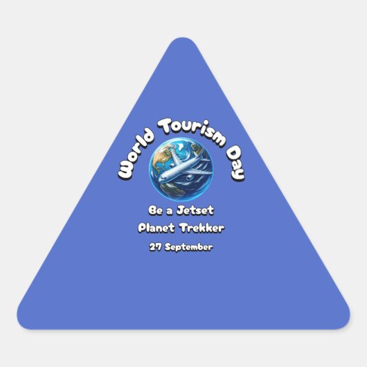 世界観光デー。9月27日 三角形シール (正面)