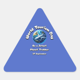 世界観光デー。9月27日 三角形シール