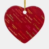 世界言語でのメリー違うクリスマス セラミックオーナメント (正面)