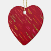 世界言語でのメリー違うクリスマス セラミックオーナメント (左)