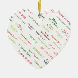 世界言語でのメリー違うクリスマス セラミックオーナメント