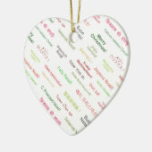 世界言語でのメリー違うクリスマス セラミックオーナメント (左)