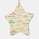 世界言語でのメリー違うクリスマス セラミックオーナメント (左)