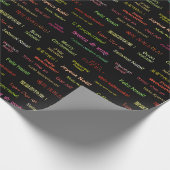 世界言語でのメリー違うクリスマス ラッピングペーパー (角)