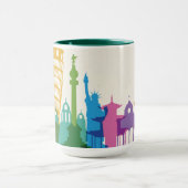 世界記念碑のパステルのコラージュ マグカップ (中央)