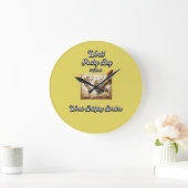 世界詩の日単語のブリッシ縁どング。 ラージ壁時計 (ホーム)