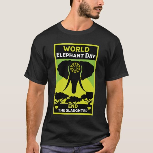 世界象の日 8月12日金曜日 Tシャツ (正面)