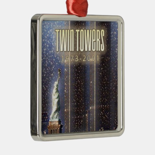 世界貿易センターのツインタワーをスタイル化 メタルオーナメント (右)