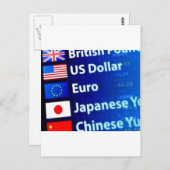 世界通貨をテーマにした製品 ポストカード (正面/裏面)