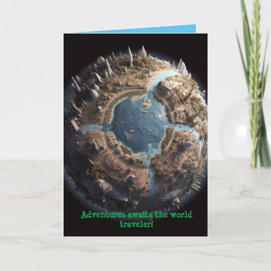 世界遠くに旅行者 カード (正面)
