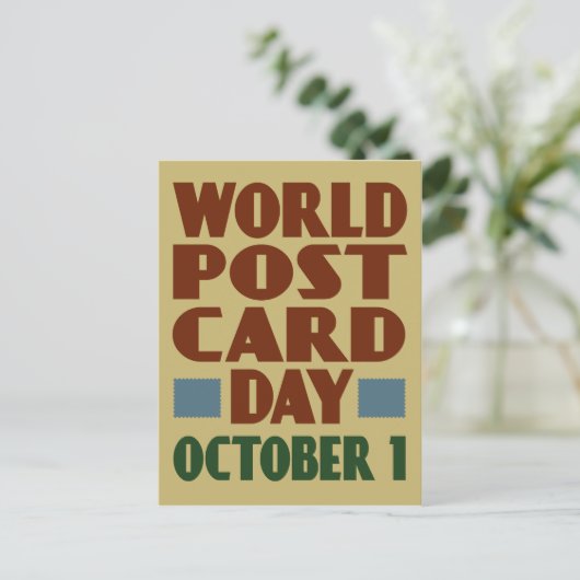 世界郵便はがき日(ヴィンテージ印刷付) ポストカード (スタンド正面)